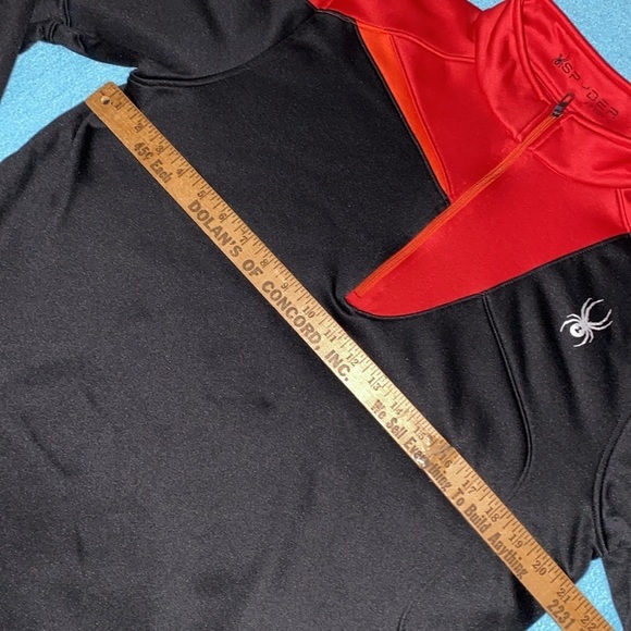 SPYDER charger pullover jacket 1/2 zip thermal long sleeve black red NEW size L - Picture 14 of 16